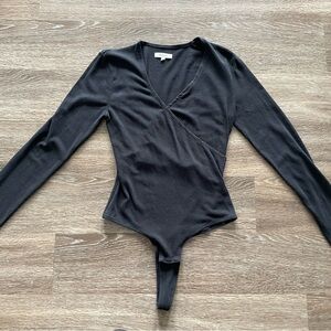 Madewell Black Wrap Bodysuit